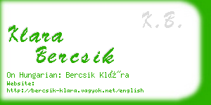 klara bercsik business card